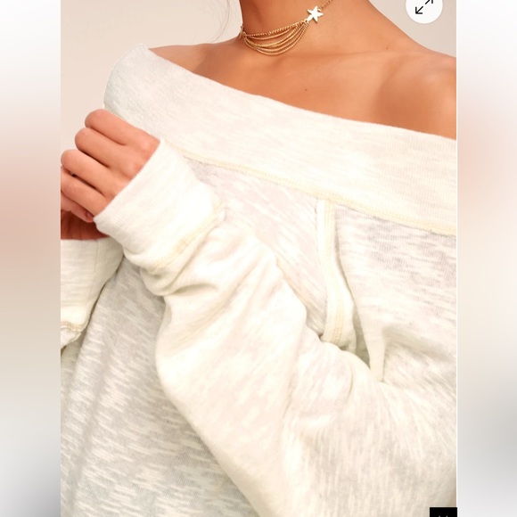 We The Free Palisades Off-the-Shoulder Top in Ivory Size Small EUC Retail $68 - Picture 2 of 7